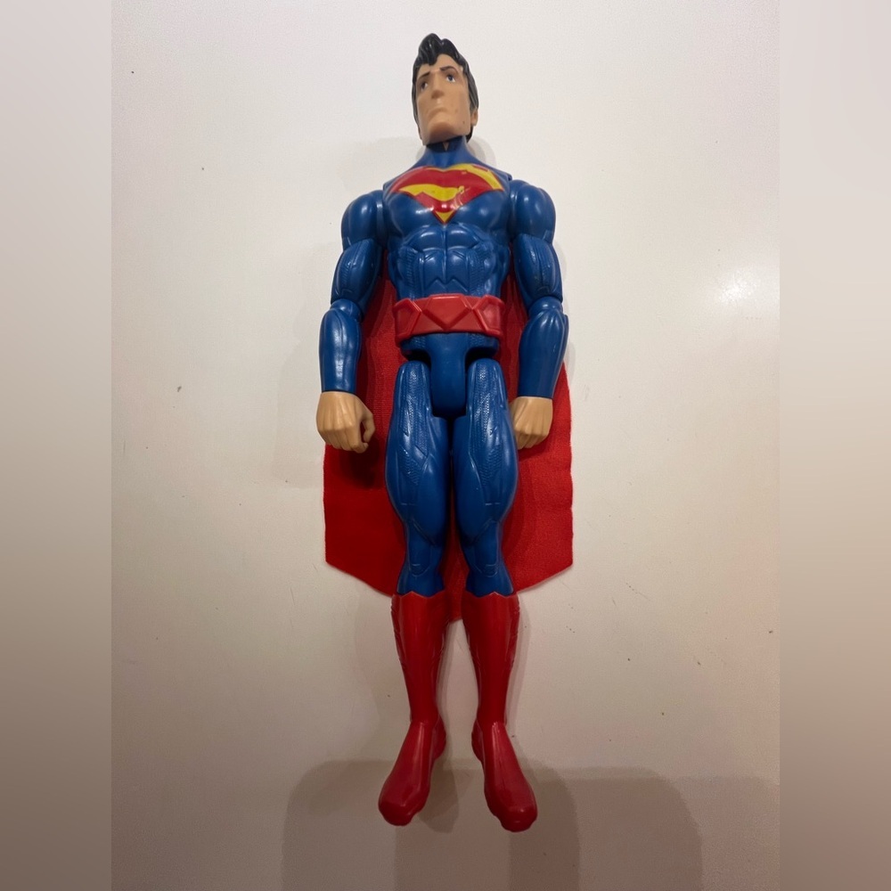 SUPERMAN MATTEL BLUE AND RED ACTION FIGURE. 12”